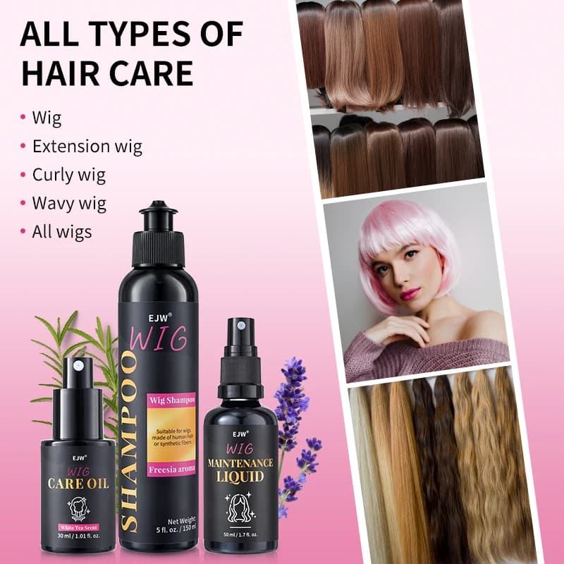 Shampooing pour perruques, Soin capillaire pour perruques, Formule à l'huile de coco pour cheveux secs, Hydrate et lisse, Anti-frisottis, Facilite le peignage, Prolonge la durée de vie des perruques