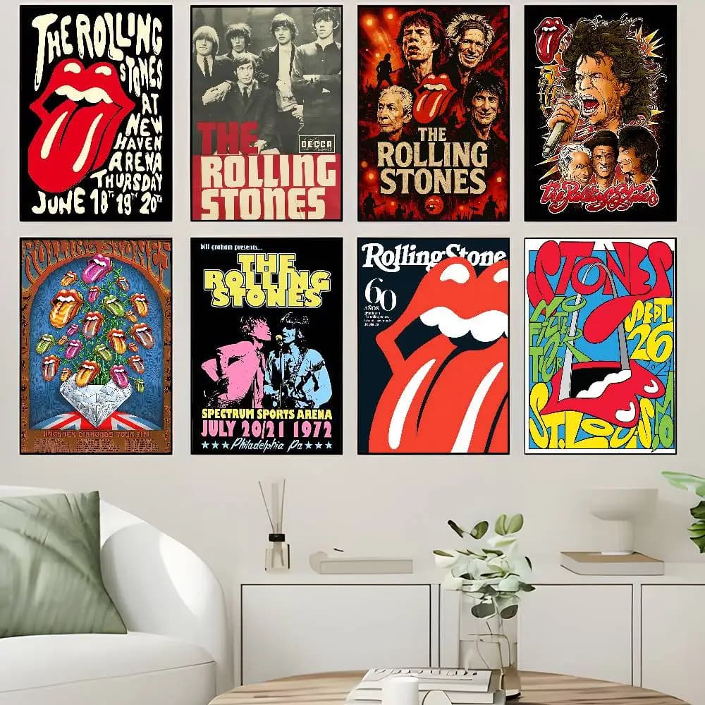 Affiche autocollante DIY du groupe de rock The Rolling Stones