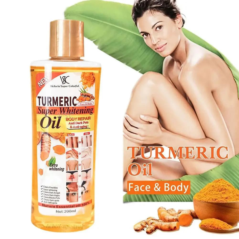 Huile essentielle de curcuma pour massage du visage et du corps, huile hydratante pour diffuseur, aromathérapie, éclaircissante, lissante, soin de la peau du visage et du corps, 200 ml