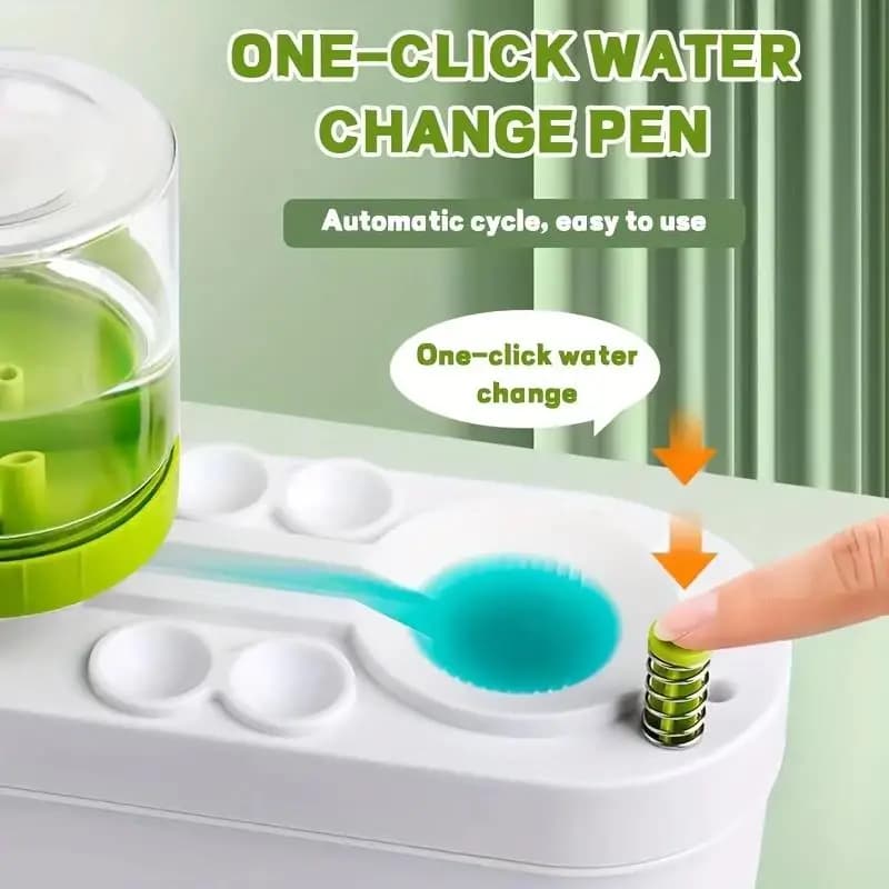 Nettoyant pour pinceaux à peinture, rinçage pour aquarelle, avec nettoyeur de canalisations, tasse de rinçage, distributeur d'eau et de peinture, nettoyeur de pinceaux à peinture à l'huile