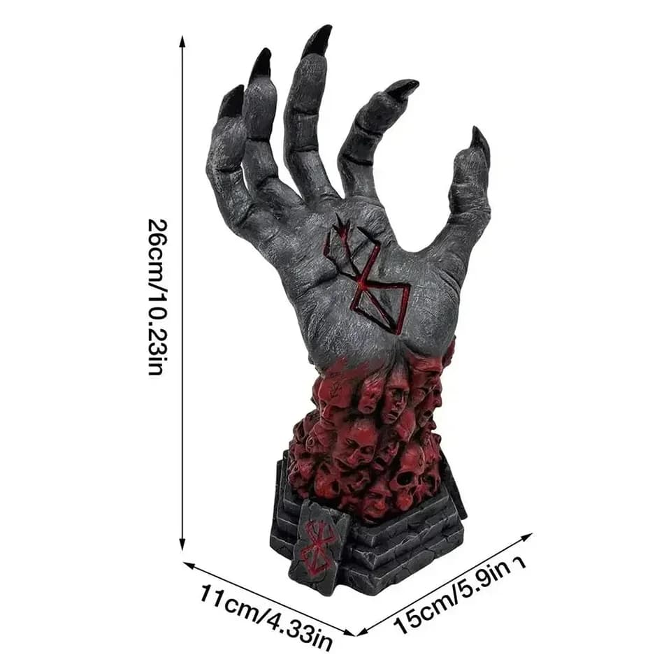 Diable main droite rampage crâne Rune dieu fou mort résine artisanat Statue décoration de la maison accessoires 1 pièces