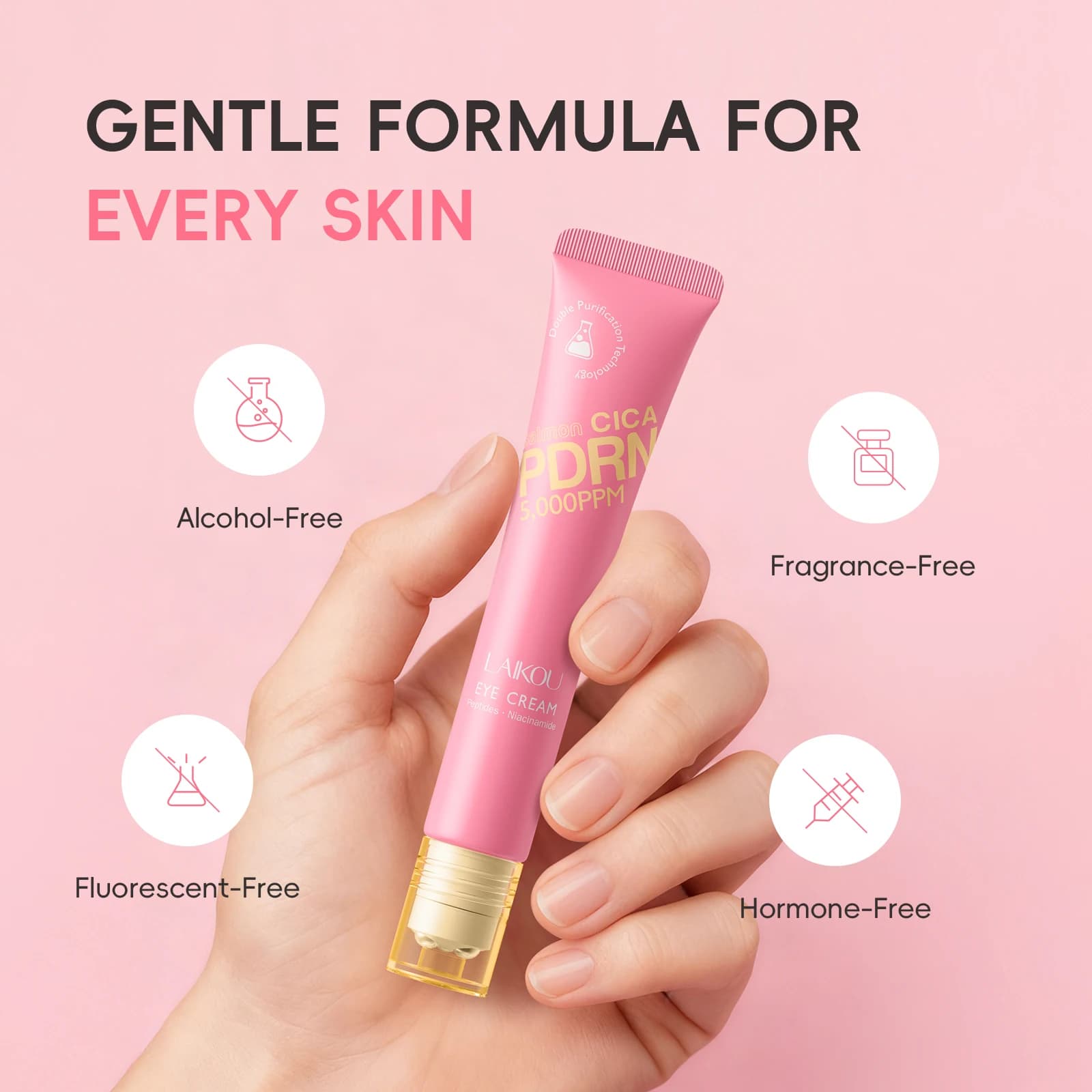 Crème pour les yeux LAIKOU PDRN CICA 20g, nourrit la peau, pour un regard plus lumineux, avec caféine, niacinamide et collagène