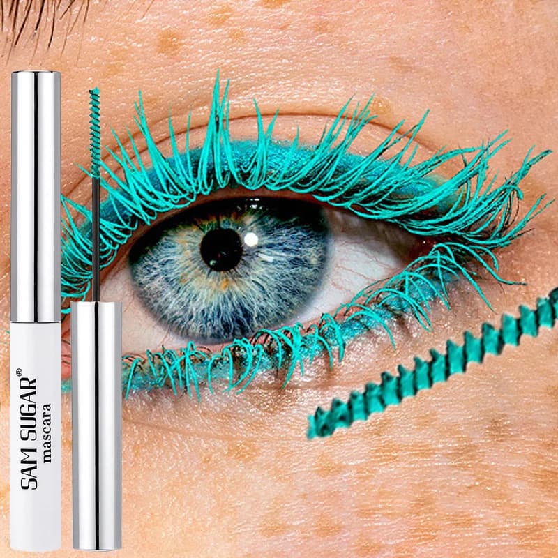 Mascara à friser coloré, brosse Fine, allonge les cils, épais, imperméable, bleu, naturel, vert, maquillage pour les yeux d'halloween