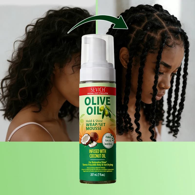 Mousse coiffante à l'huile d'olive 270 ml – Fixation longue durée