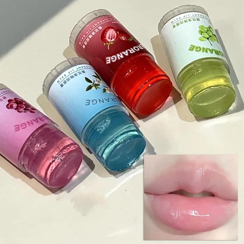 Baume à lèvres hydratant fleur de jasmin noix de coco raisin pomme fruitée crème hydratante fraîche Anti sécheresse nourrir soin des lèvres Gel de gelée