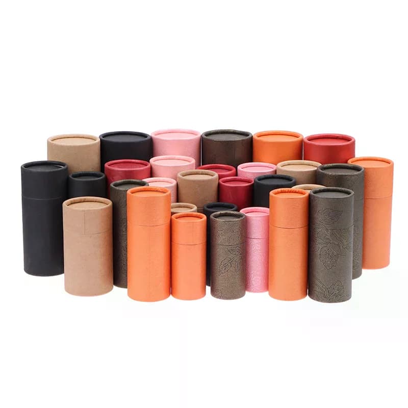 Boîtes d'emballage rondes en carton pour cadeaux, cosmétiques, huiles essentielles, flacons, rouges à lèvres, parfums, tubes en papier kraft