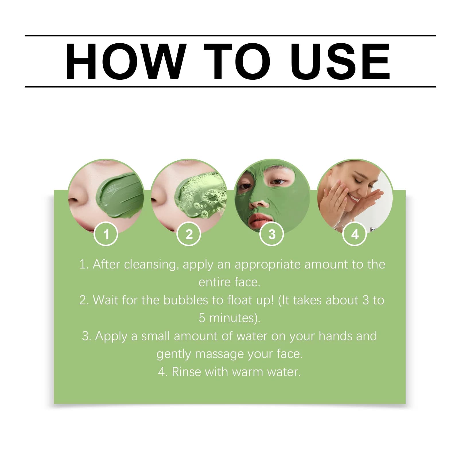 Masque Nettoyant Moussant au Basilic Exfoliant Anti-Points Noirs Resserre les Pores Hydratant Contrôle du Sébum Lissage