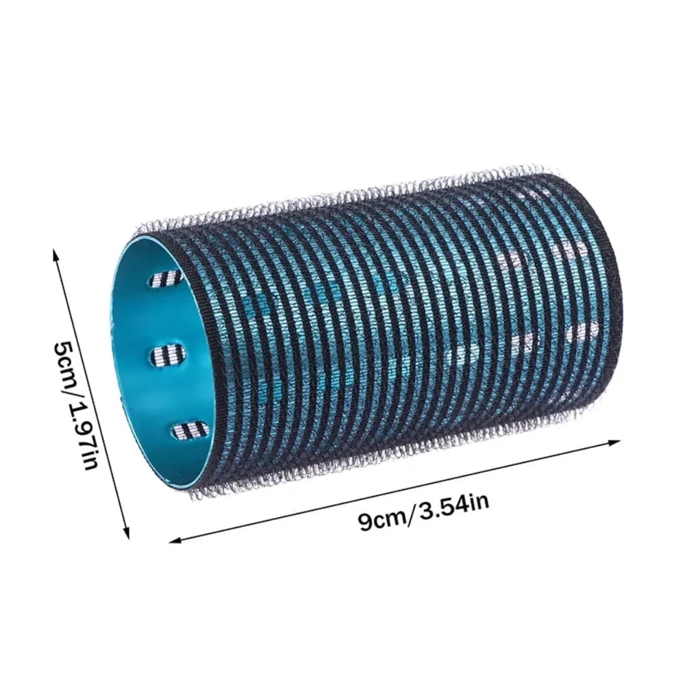 Rouleau à cheveux auto-adhésif en aluminium 6*9cm, en nylon pur, avec crochets et boucles, pour un coiffage auto-agrippant, outils de coiffage thermique pour un volume intense