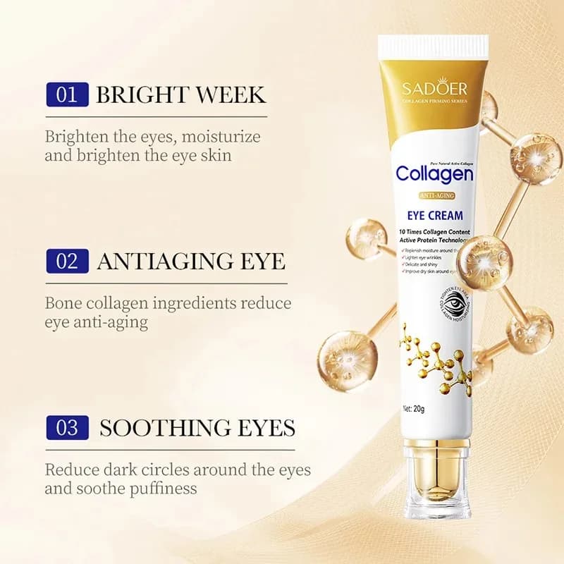 SADOER crème pour les yeux au collagène crème pour les yeux au rétinol Anti cernes sac pour les yeux raffermissant hydratant pour la peau soin de la peau pour les yeux