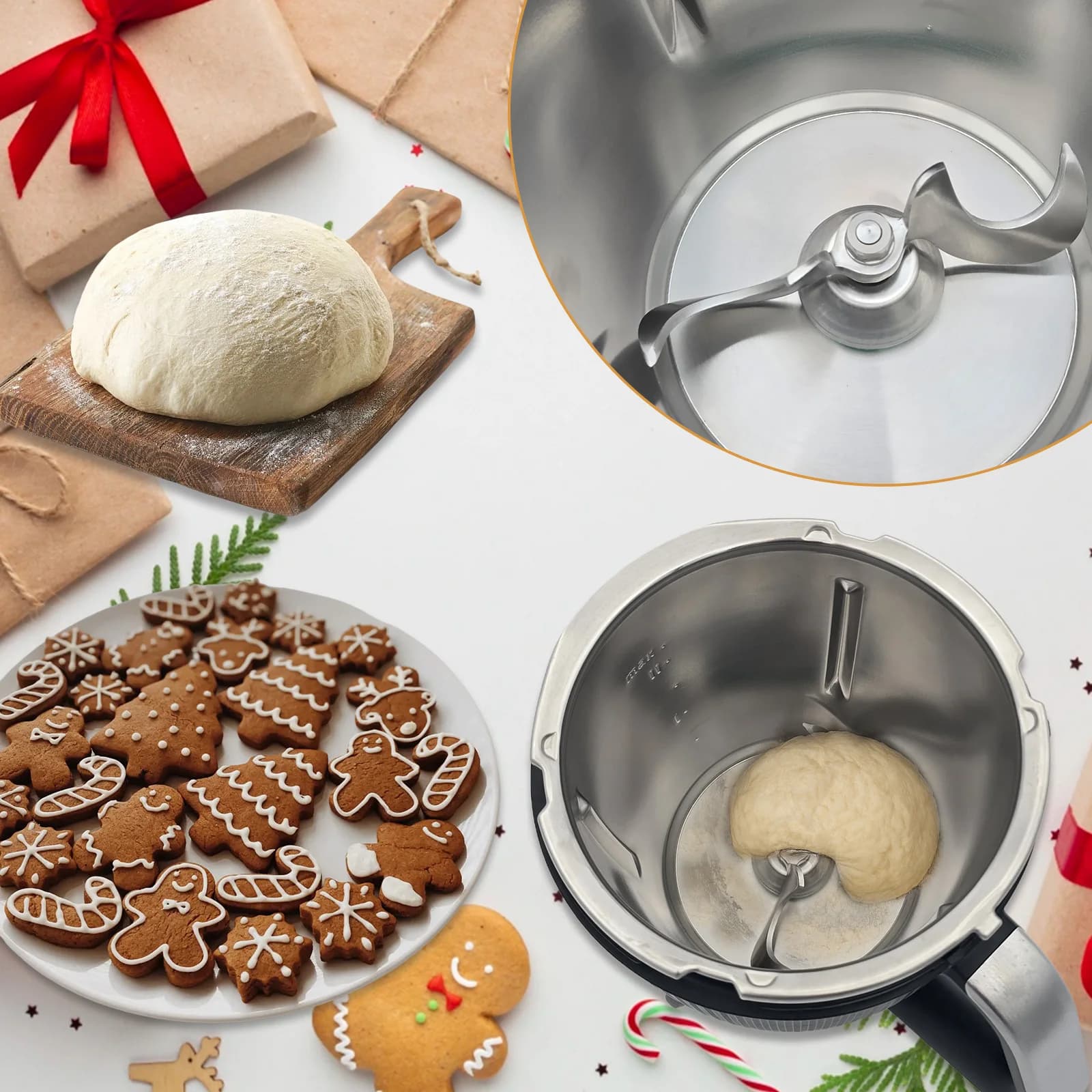 Lame de pétrissage de pâte robuste en acier inoxydable pour Thermomix TM7-lame de mélange épaisse et Durable pour farine, pâte et pâte lisses