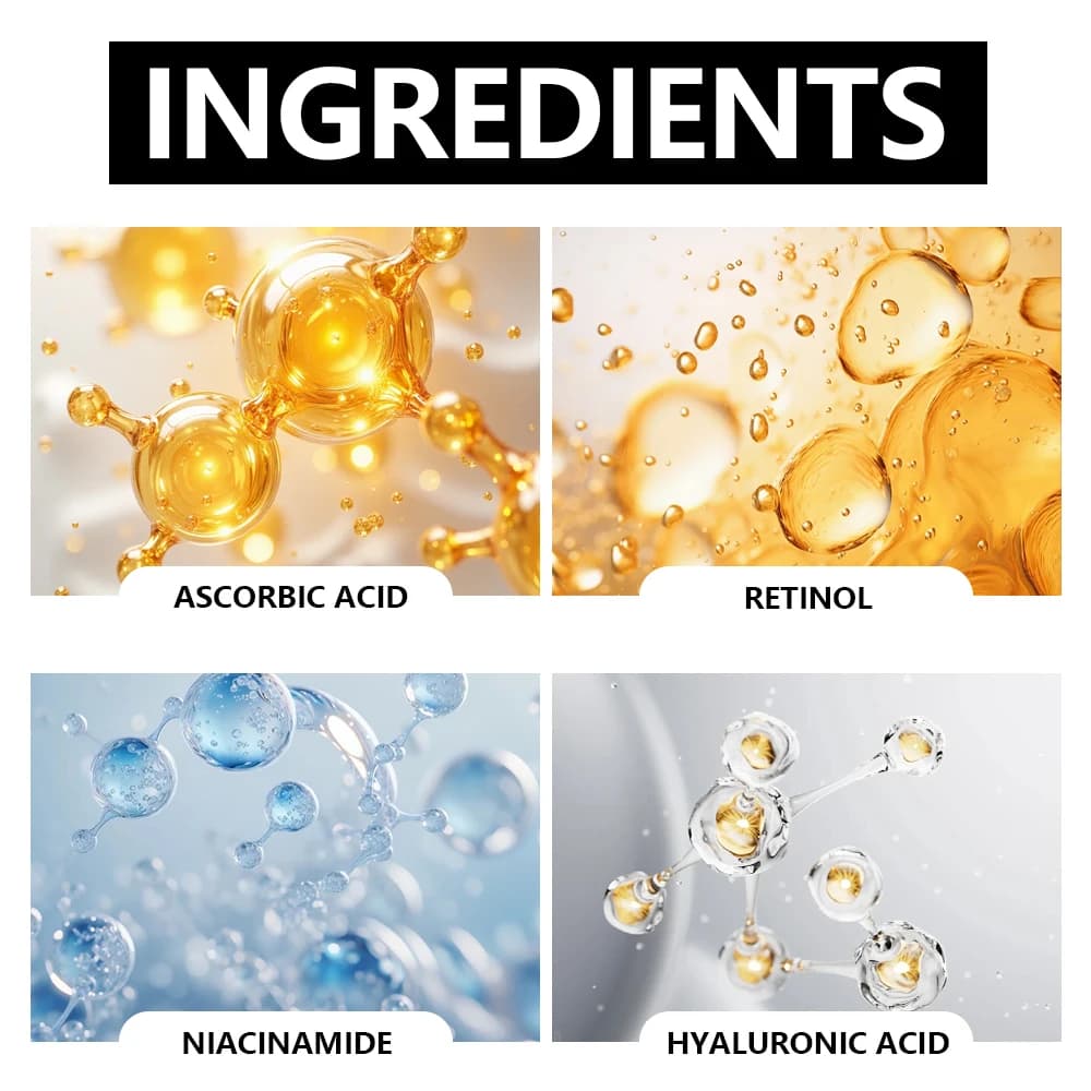 Sérum à la vitamine C avec vitamine E et acide férulique, sérum éclaircissant pour tous types de peau, sérum visage pour soins quotidiens
