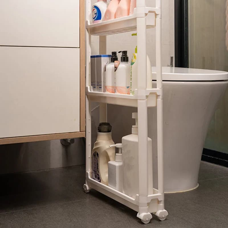 Armoire de rangement derrière la porte, support de rangement pour salle de bain et cuisine, armoire étroite multicouche, gain de place, chariot de rangement