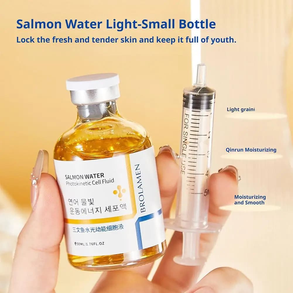 Essence de rajeunissement de la peau, sérum coréen anti-rides au saumon, renforce la fonction de barrière cutanée, hydratation continue 24 heures, soins de doigt