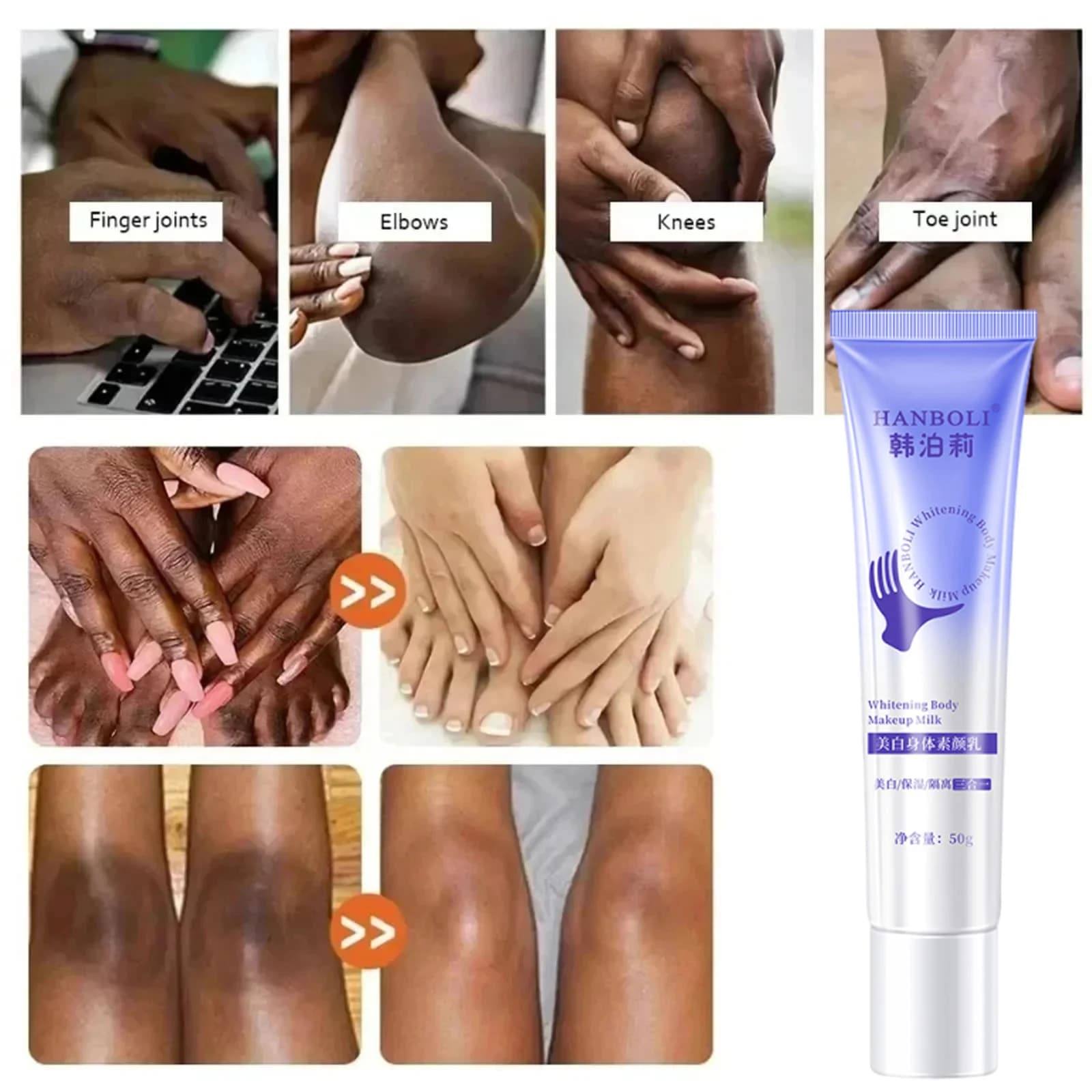 Crème Éclaircissante Corporelle pour Zones Intimes, Bras, Genoux, Lèvres et Peaux Foncées – Éclaircissement de la Mélanine, Essence Rose Hydratante et Soin Intime