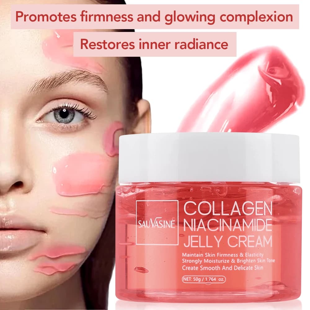 Crème à la gelée de collagène, Niacinamide et collagène hydrolysé, renforce la barrière cutanée, hydratant durable, soins pour le visage