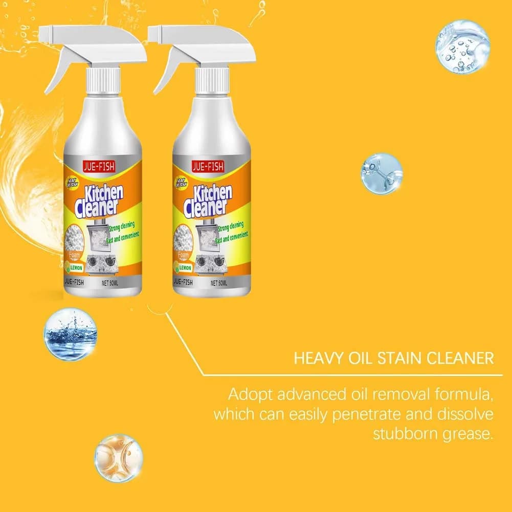 Nettoyeur d'huile lourde de 60ml, taches d'huile de cuisine, dégraissant puissant, dissolvant de taches d'huile, grilles de nettoyage, four, Spray de nettoyage de table de cuisson à domicile