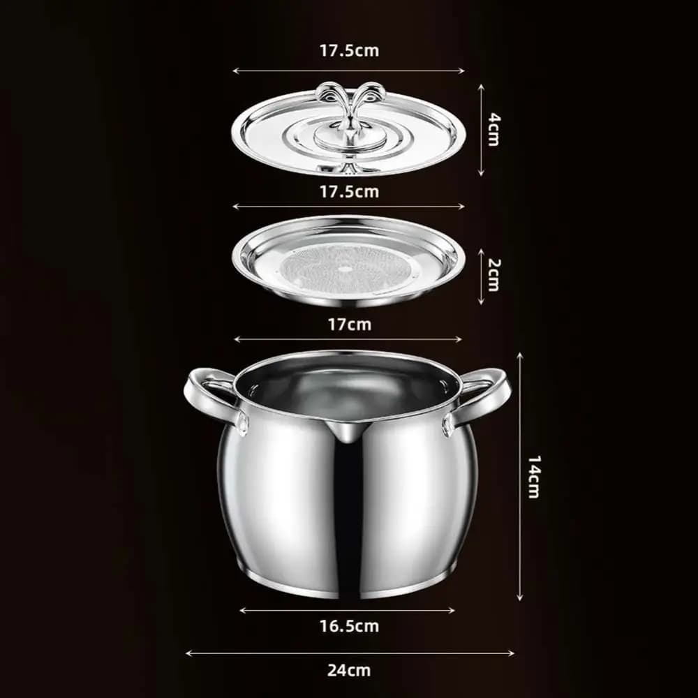 Pot de filtre à huile en acier inoxydable, 1,5/3,5 l, passoire à saindoux, filtre à huile de cuisson, conteneur de stockage de graisse, réservoir de filtre de cuisine