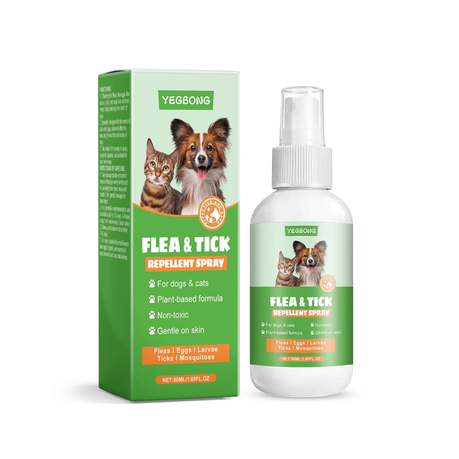 Spray répulsif anti-puces pour animaux de compagnie, réduisant efficacement les puces et les tiques, soulage les démangeaisons de la peau, protège la santé, répulsif pour animaux de compagnie à action