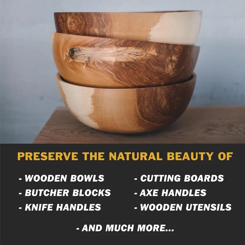 Planche à découper pâte de cire d'abeille-3/25/80g) huile de noix de coco de qualité alimentaire + vitamine E Nutrition en profondeur restaurer l'outil de brillance naturelle du bois