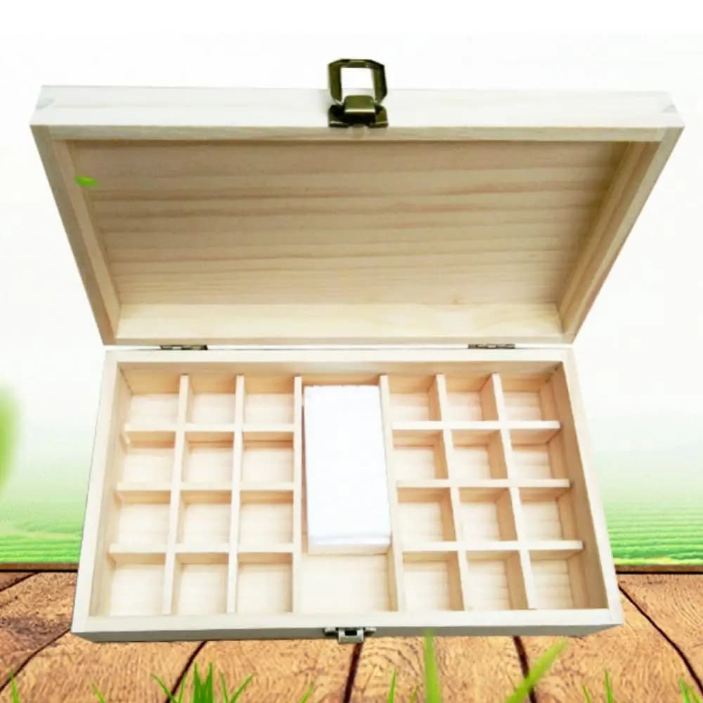Boîte d'huile essentielle en bois, conteneur organisateur, robuste, léger, excellente savoir-faire, mallette de rangement en bois naturel massif