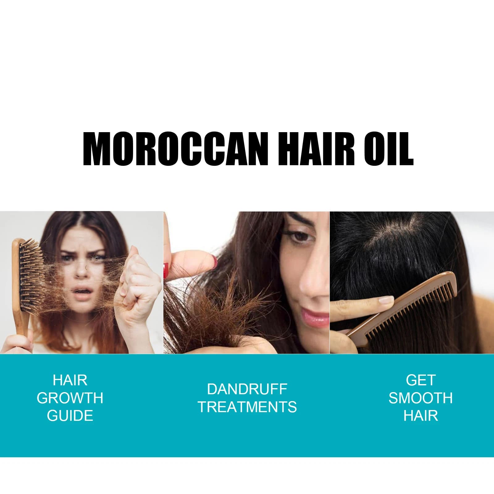 Huile essentielle marocaine anti-chute de cheveux, réparation des frisottis bouclés, nourrissant le cuir chevelu, revitalisant lissant hydratant en profondeur