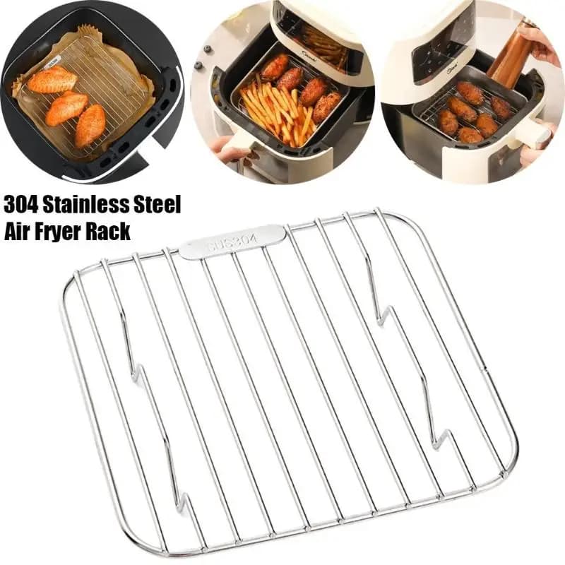 Grille de drainage d'huile pour friteuse à air en acier inoxydable 304, résistante à la chaleur, facile à nettoyer, accessoire de cuisine pour la cuisson, la grillade et la rôtisserie