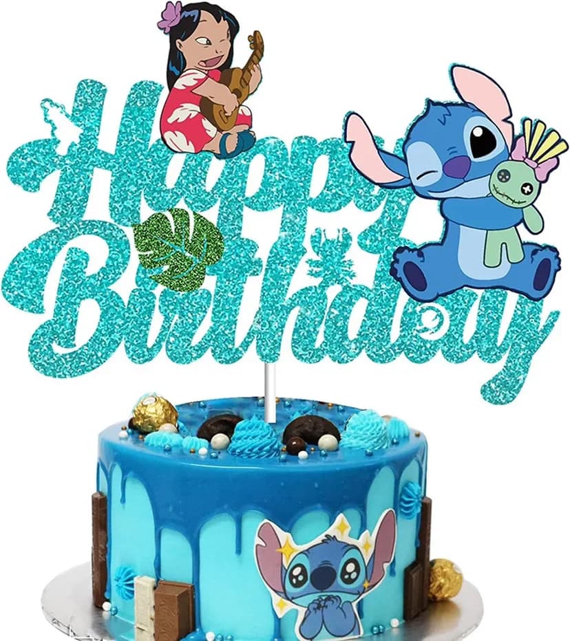 Lilo point décoration de gâteau Anime Bluey gâteau Topper carte enfants fournitures de fête d'anniversaire bébé anniversaire drapeau cadeau