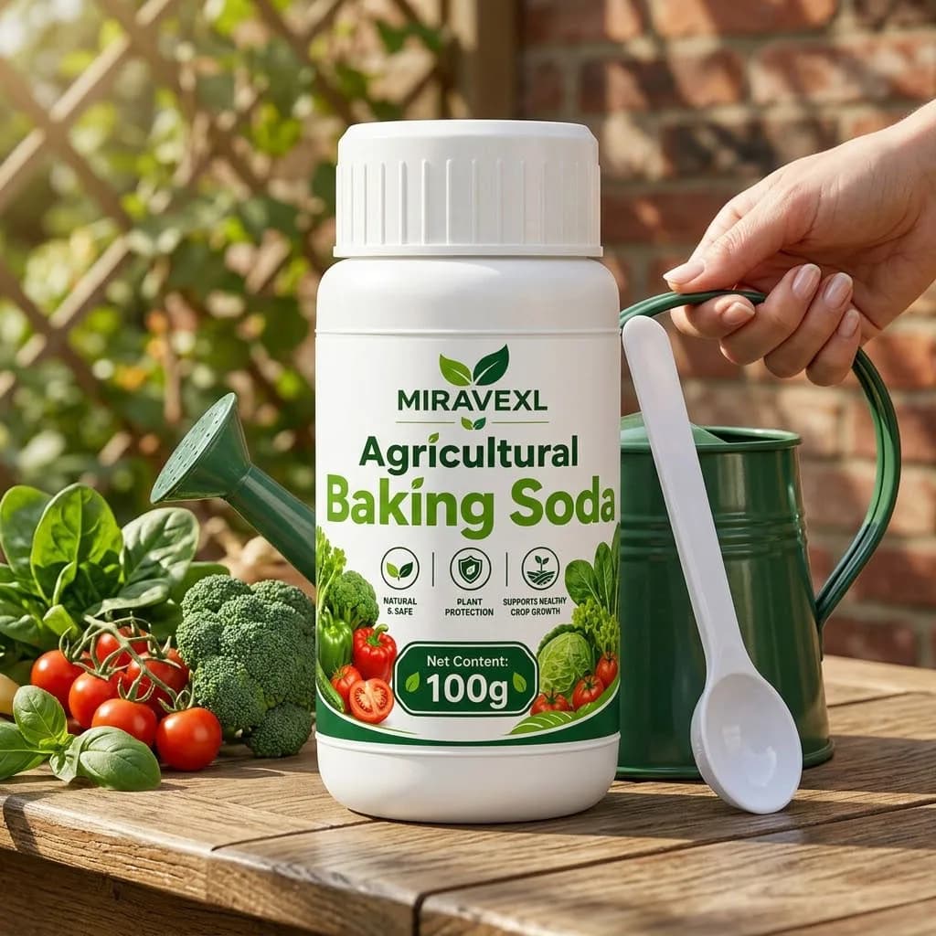 Bicarbonate de soude agricole 100g – Poudre pour l'entretien des plantes, à mélanger à l'eau, utilisation naturelle en jardin pour plantes en pot, pelle incluse
