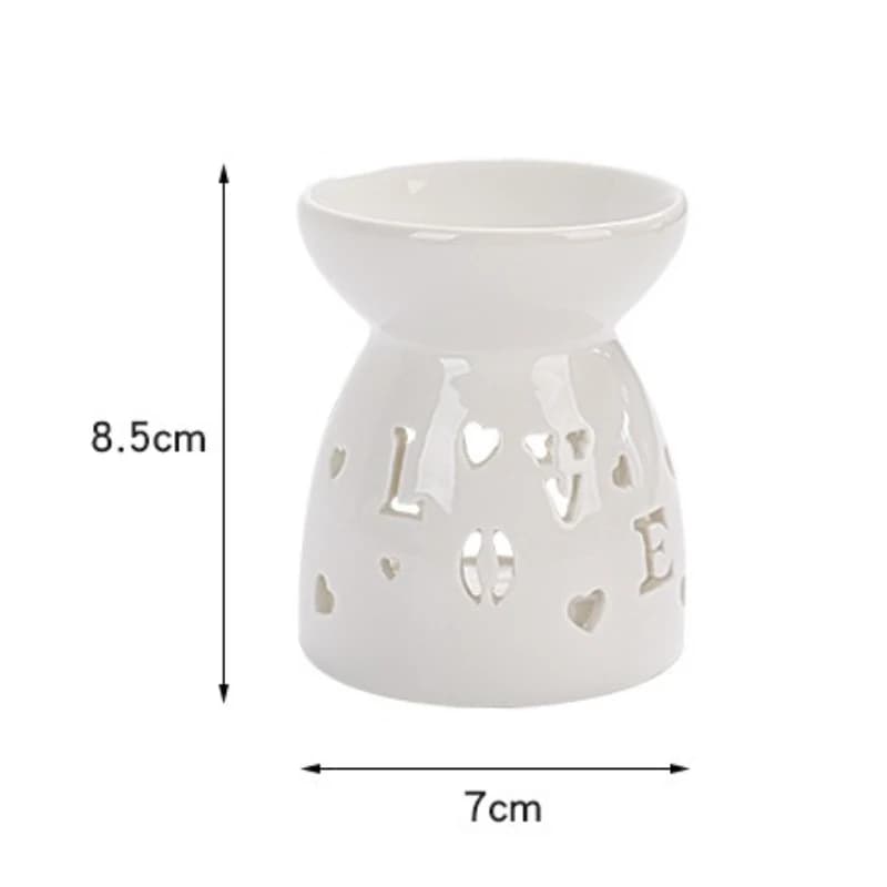 Brûleur d'encens en céramique blanche, bougie d'huile essentielle, diffuseur d'aromathérapie, poêle chauffant creux, décoration de maison du moyen-orient, ornement