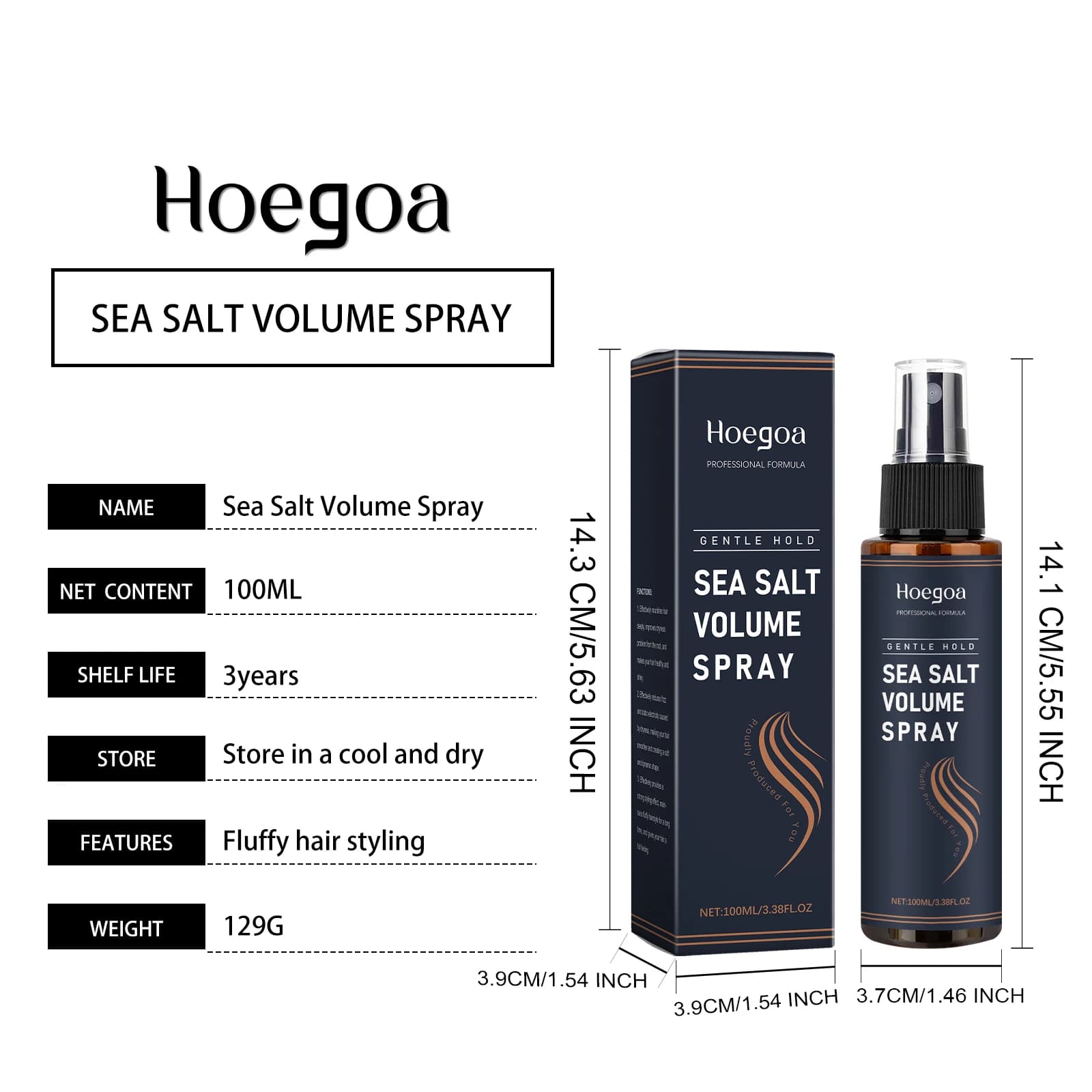 Spray Coiffant au Sel Marin Naturel – Contrôle du Sébum, Élimine les Odeurs, Hydratant, Sublime la Brillance, Non Gras, Effet Volumisant
