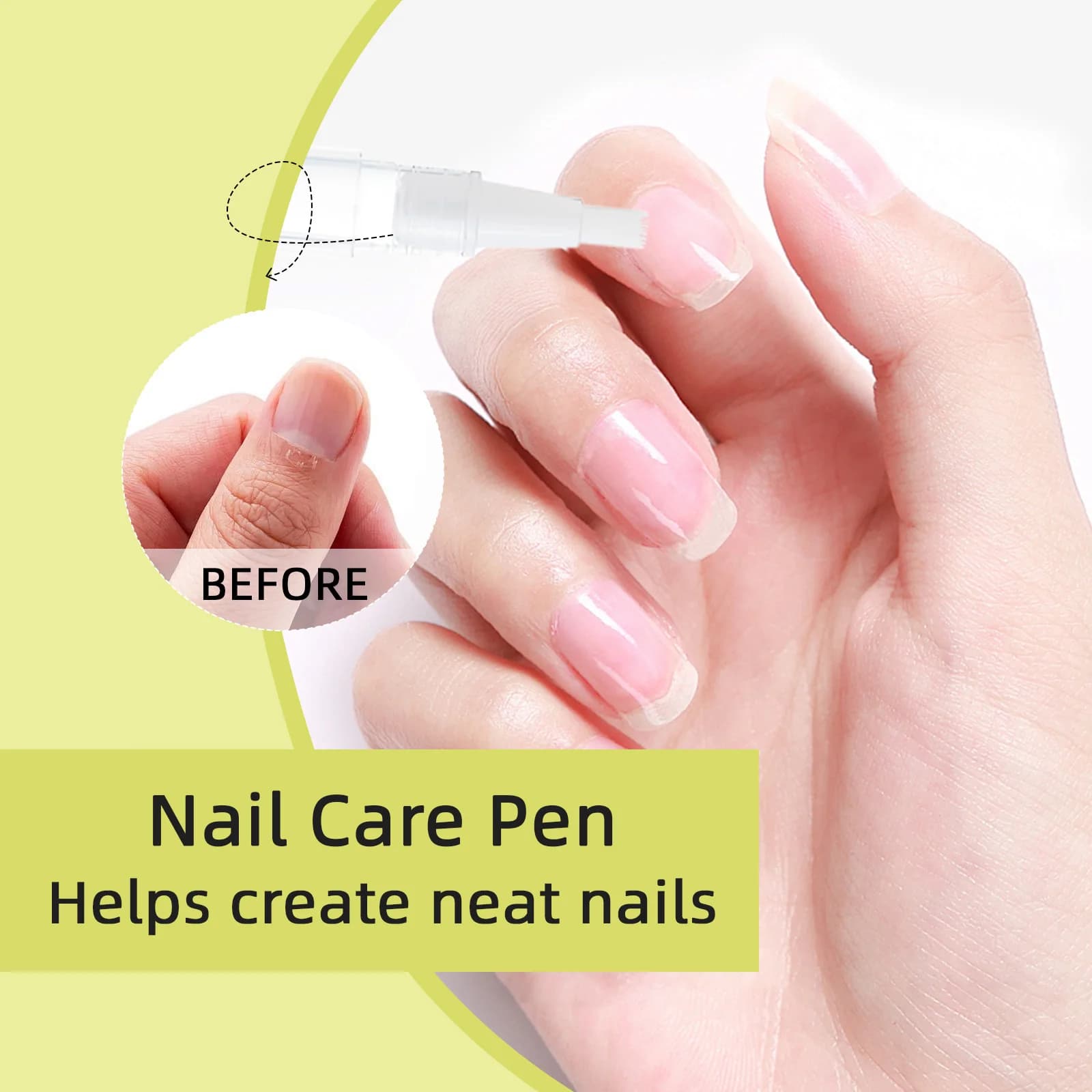 Stylo fortifiant et revitalisant pour ongles 4ml - Formule à l'huile d'arbre à thé et de ricin pour ongles décolorés, protection et santé des cuticules.