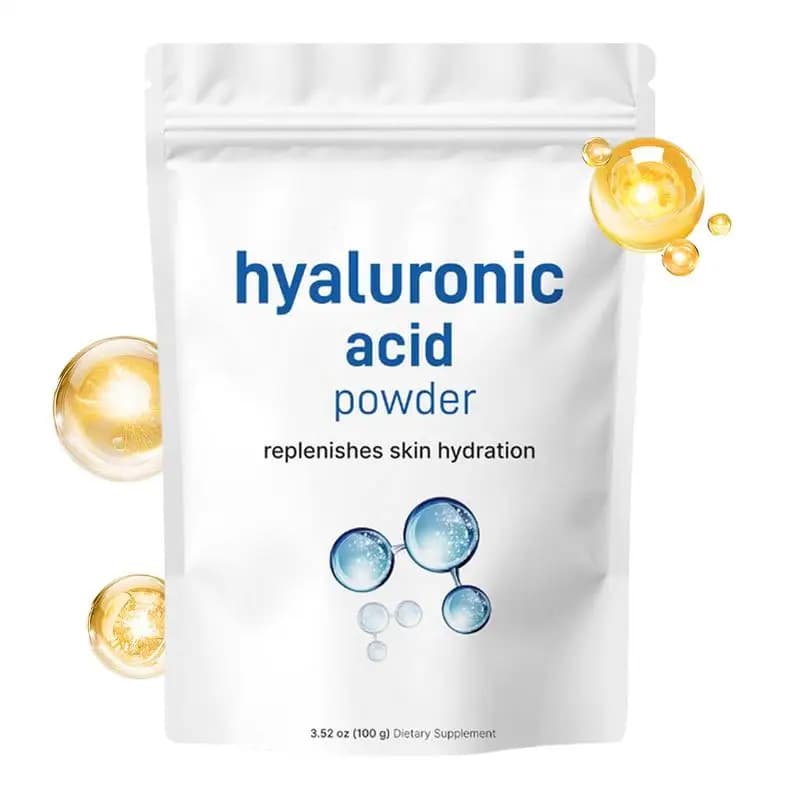 100g acide hyaluronique protéine poudre sérums poudre pur ingrédient fin hydratant supplément nutrition nourrir les cheveux soins de la peau