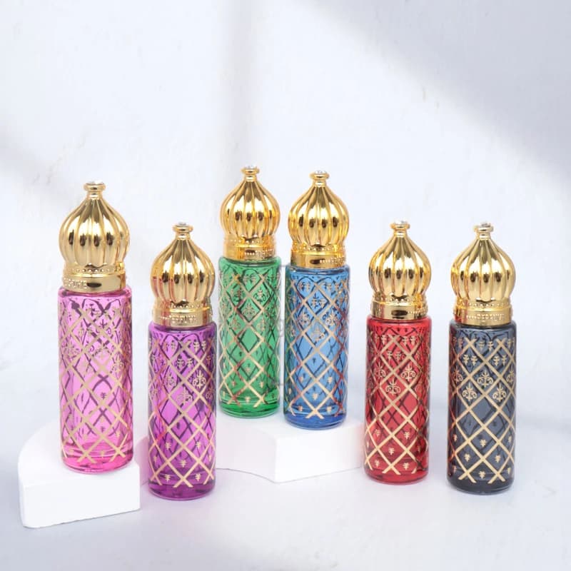 Bouteilles à roulettes vides de 8ml, 12 pièces, en verre Portable, emballage, Mini récipient d'huile essentielle, mélange de bouteilles de parfum