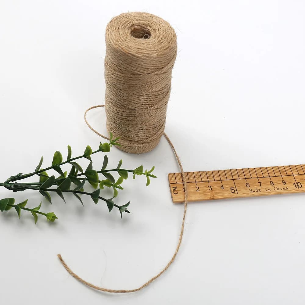 3 rouleaux de cordons de chanvre torsadés de 100m x 2mm