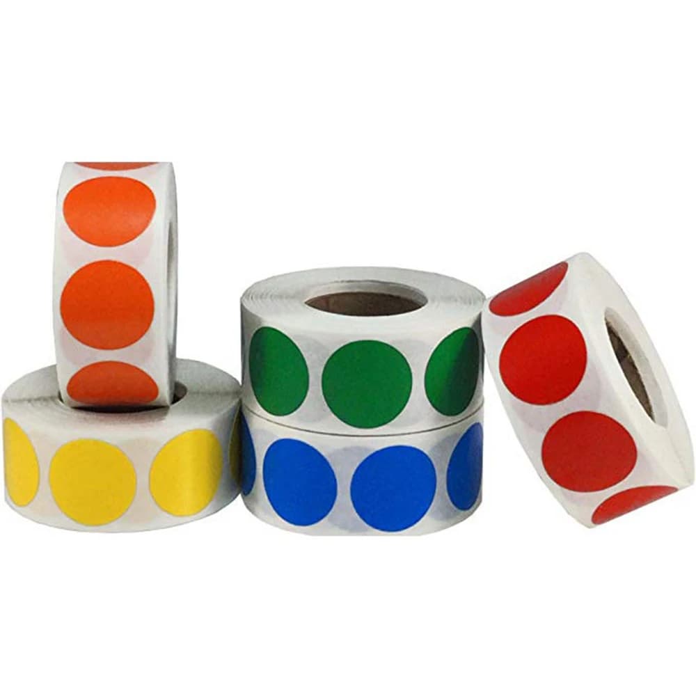 Bleu 1 pouce rond code de papeterie 500 pièces/rouleau étiquettes à points autocollants marque autocollants étiquettes de couleur autocollants Chroma étiquettes autocollants