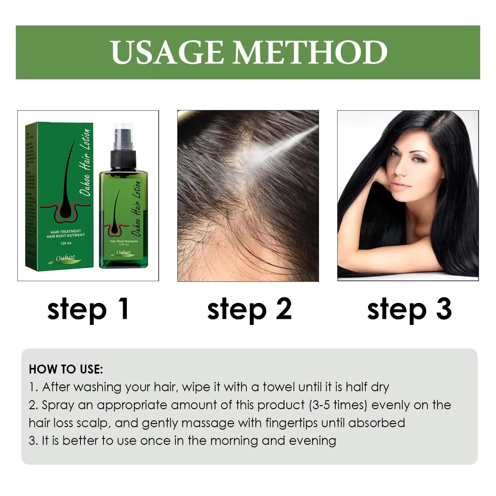 Spray Anti-perte de cheveux, réparation des racines des cheveux, traitement du cuir chevelu endommagé, sérum liquide épais, beauté plus longue, santé