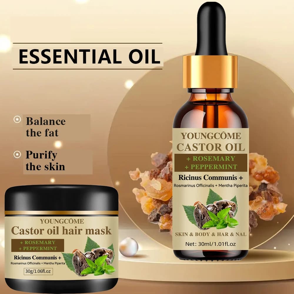Masque capillaire à l'huile de ricin 100% Pure