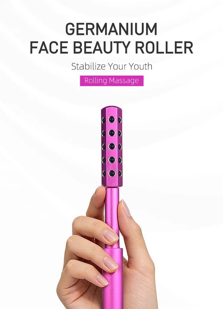 Rouleau de massage facial en pierre de germanium