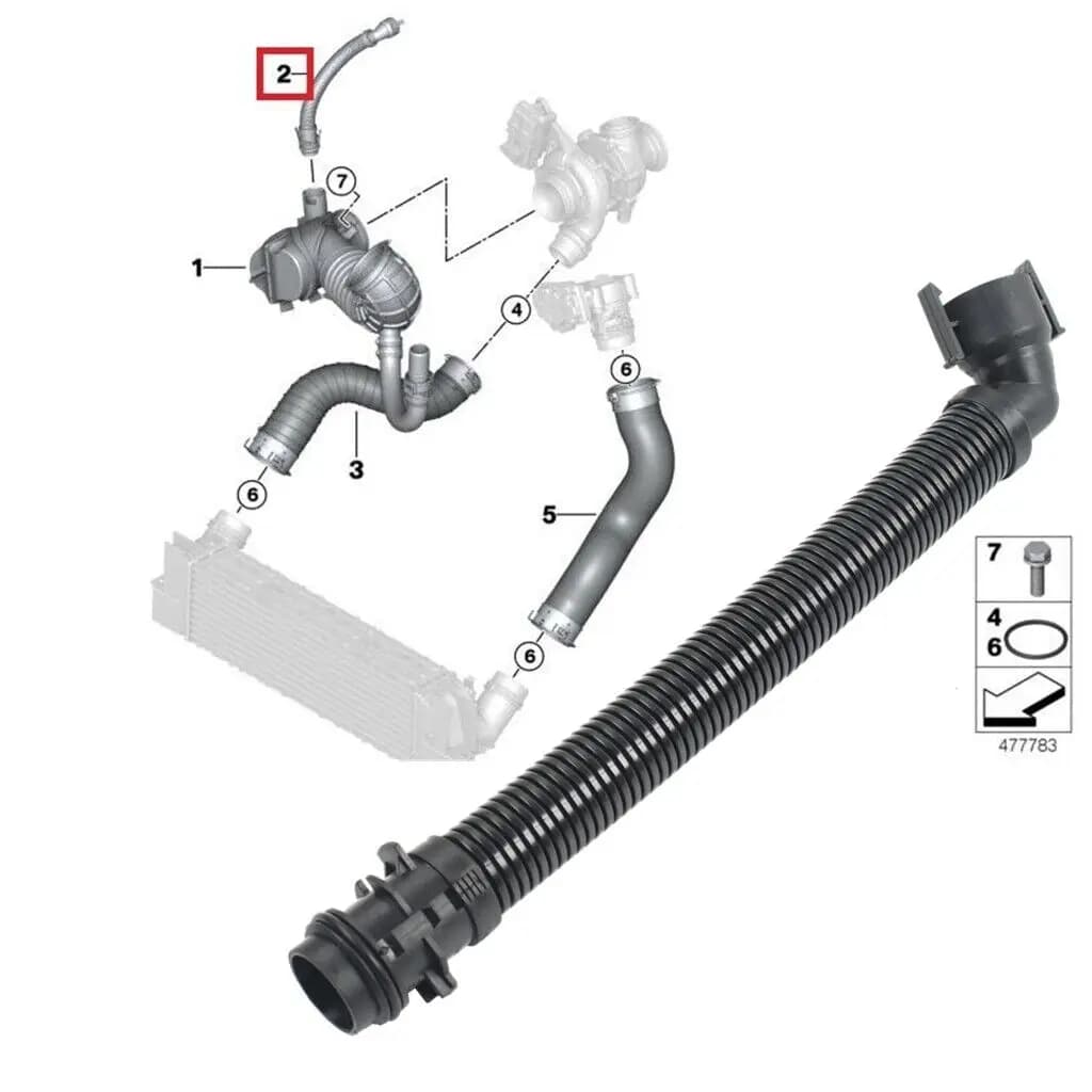 Tuyau de ventilation d'admission d'air pour filtre à air de voiture, pour BMW F20 F21 F22 F23 F30 F31 F34 OEM13717823517, accessoires automobiles