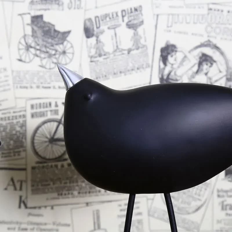 Statue de chiffre d'oiseau européen en résine