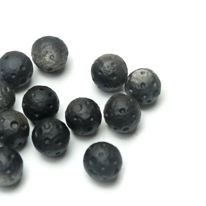 Argent obsidienne minerai brut naturel unique perles en vrac bricolage à la main mat givré météorite séparé par des perles