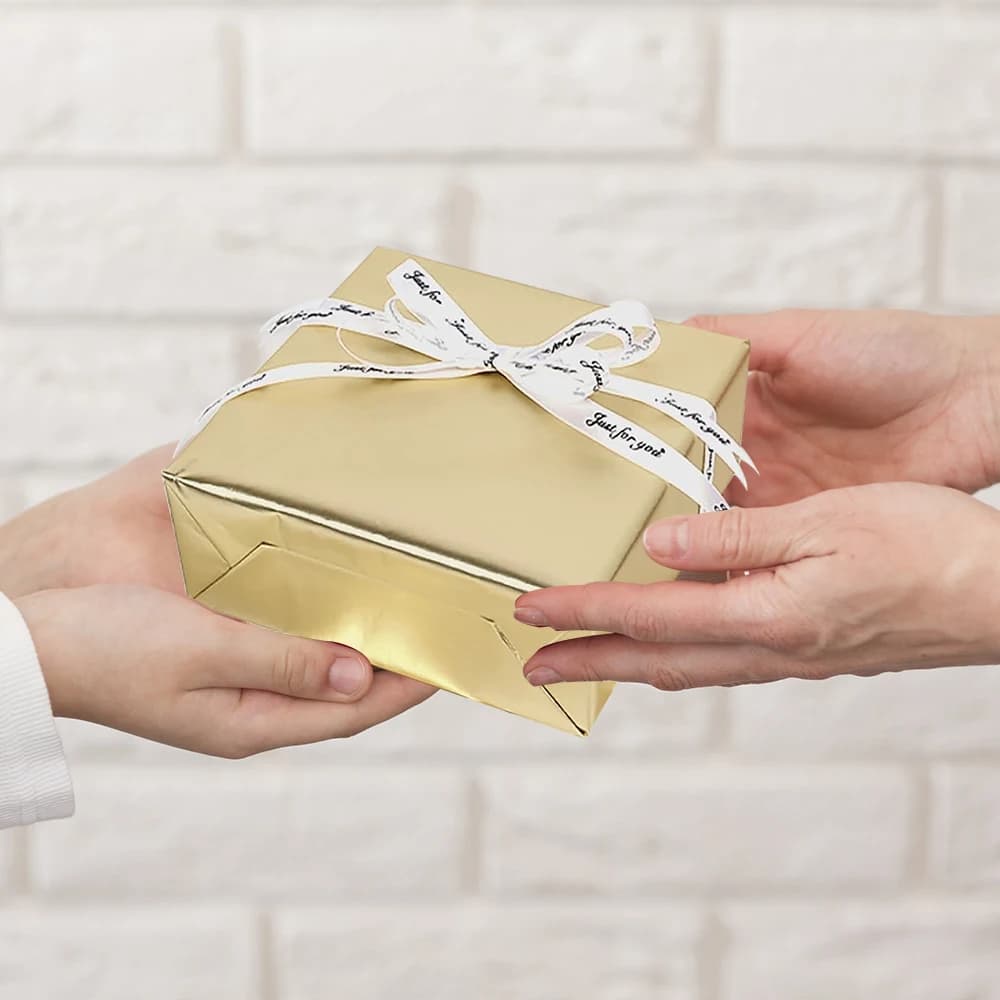Papier d'emballage doré nacré pour cadeaux, anniversaire, vacances, mariage, fête préChristophe, 1 rouleau, 17 po x 9.85 pieds