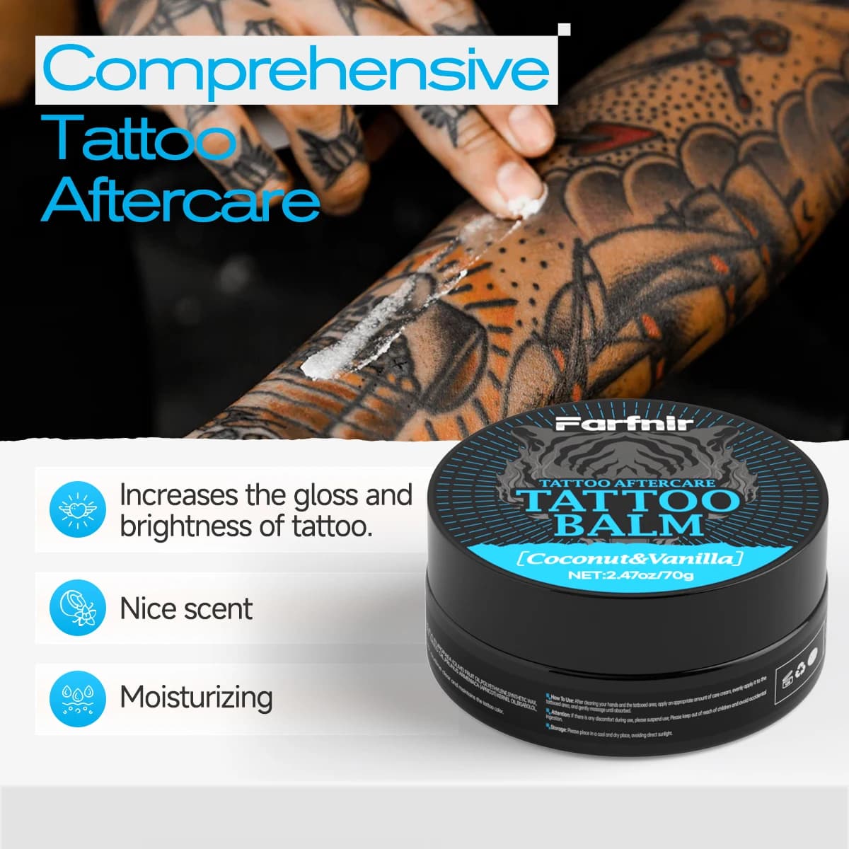 Baume pour tatouage Doux et hydratant, apaise la peau tatouée, essentiel pour l'entretien des tatouages, garde les couleurs des tatouages éclatantes