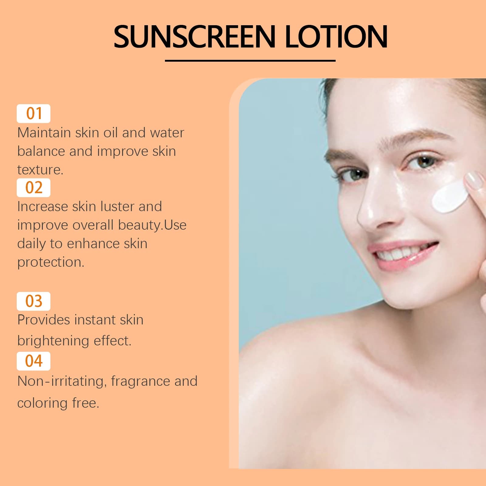 Crème solaire longue durée pour le visage Spf 60 +, protection UV, étiquettes de nuit, hydratant, isolation, gratitude, produits de soins de la peau