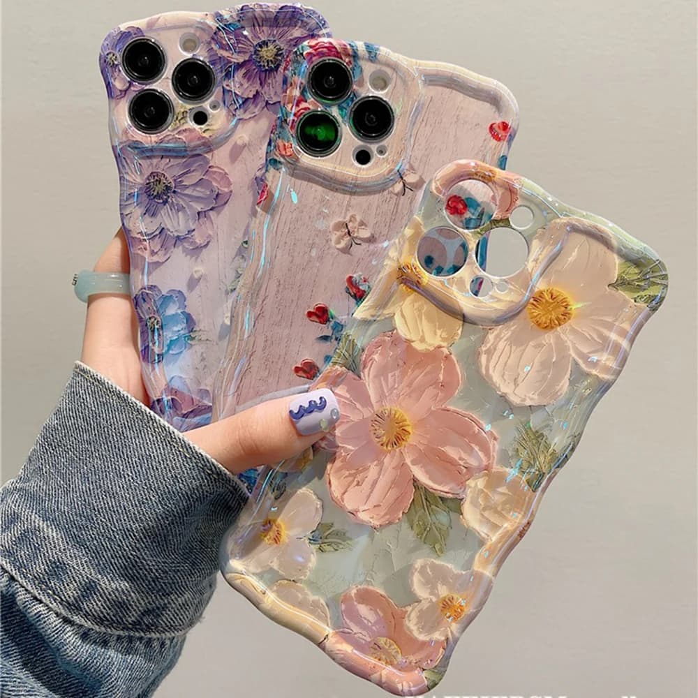 Coque de téléphone avec peinture à l'huile rétro