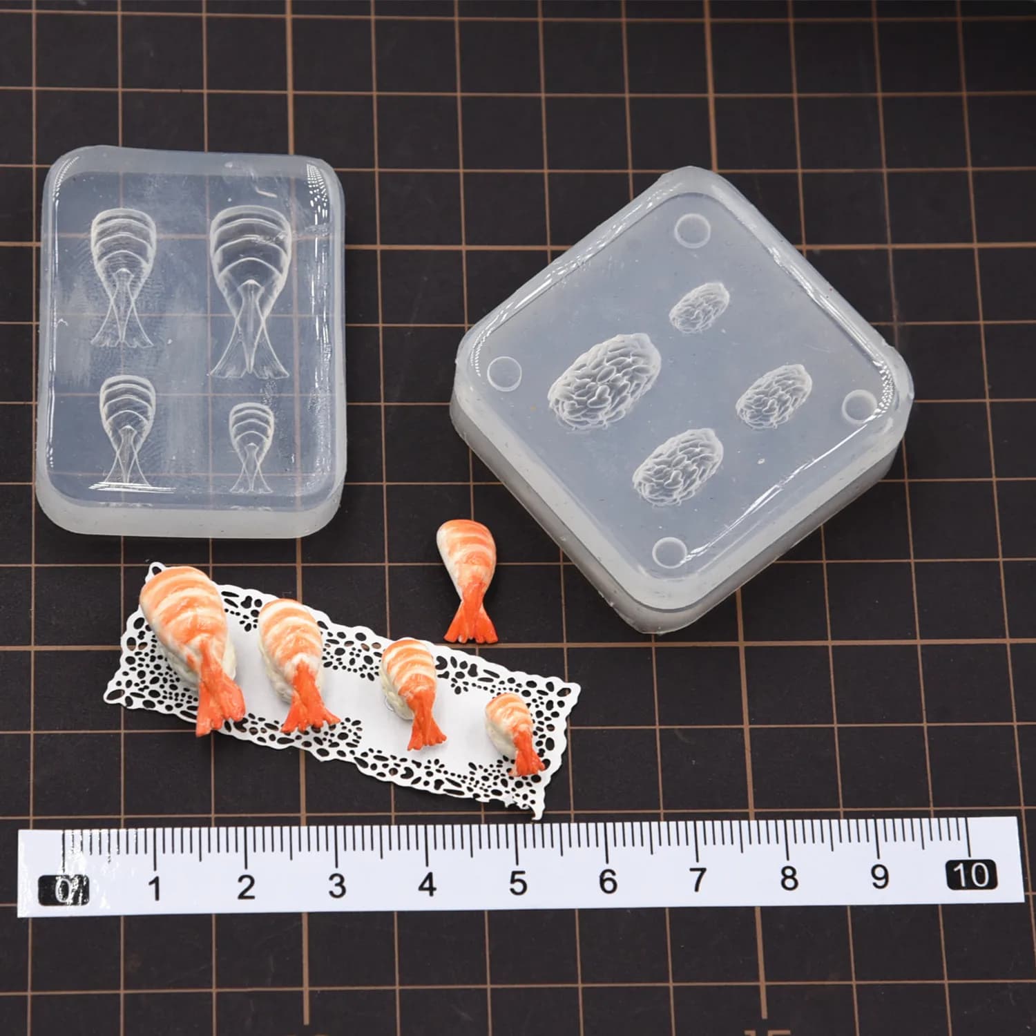Mini tranche de saumon rouleau de riz Sushi moule en Silicone poterie argile maison de poupée nourriture jouet bricolage moules