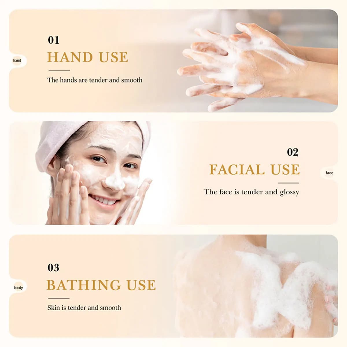 Essence originale de riz nettoyage en profondeur, savon nettoyant hydratant nourrissant pour le visage, contrôle de l'huile rafraîchissant, savon pour les mains