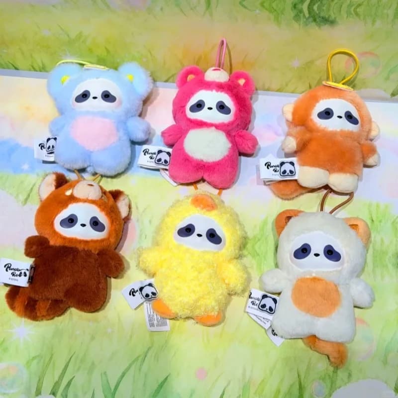 Panda Roll The Zoo In Hands Series Blind Box, figurine en vinyle et peluche de panda mignon, sac surprise, animaux Kawaii, pendentifs, décoration de sac, jouet d'anniversaire