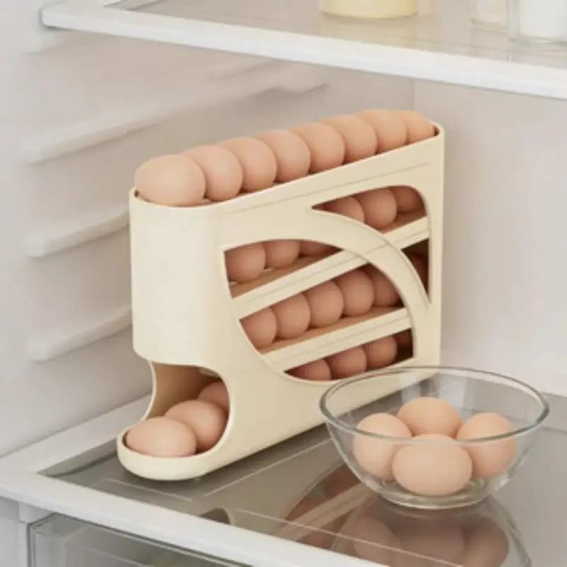 Distributeur d'œufs roulant pour réfrigérateur - Porte-œufs à roulement automatique pour porte
