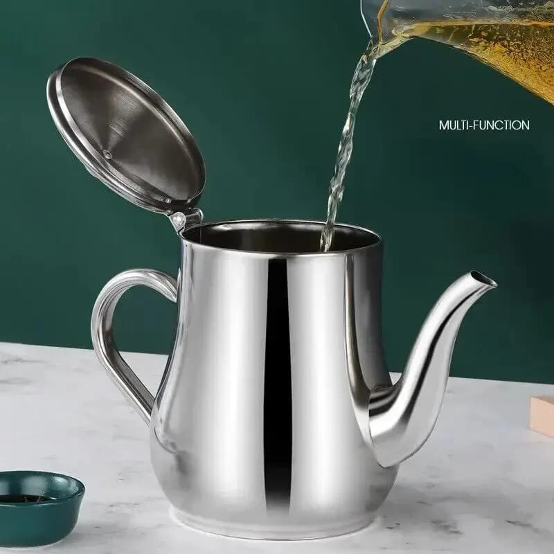 Pot à huile domestique en acier inoxydable, avec filtre, Pot de stockage d'huile de cuisson, Gadget de cuisine, 1 pièce
